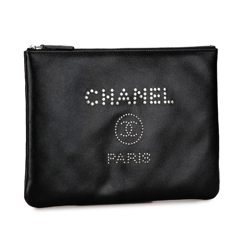 Chanel Classic Flap Bag for Evening PartyChanel Medium Caviar Deauville Pouch (x91XSY)