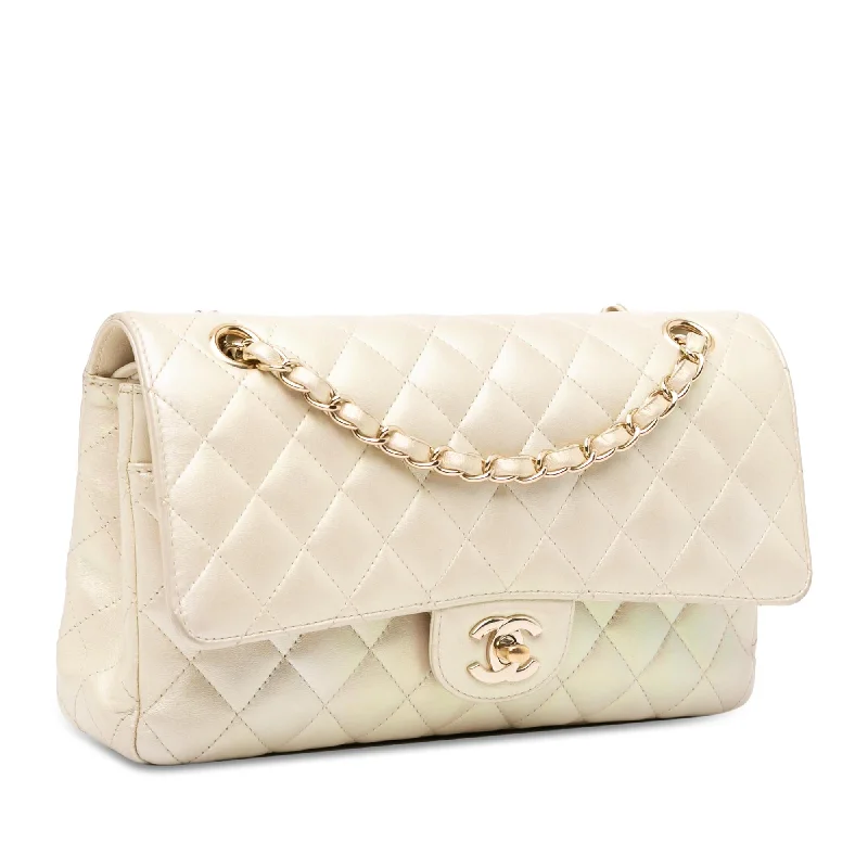 Chanel New Arrival Handbag with Gold HardwareChanel Medium Classic Iridescent Lambskin Double Flap (kXZTzR)