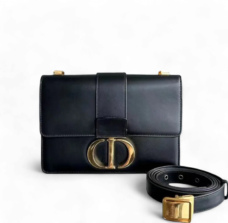 Trendsetting Christian Dior crossbody bags with a colorful strapDior 30 Montaigne - Smooth Calfskin Black Golden Hardware with Strap