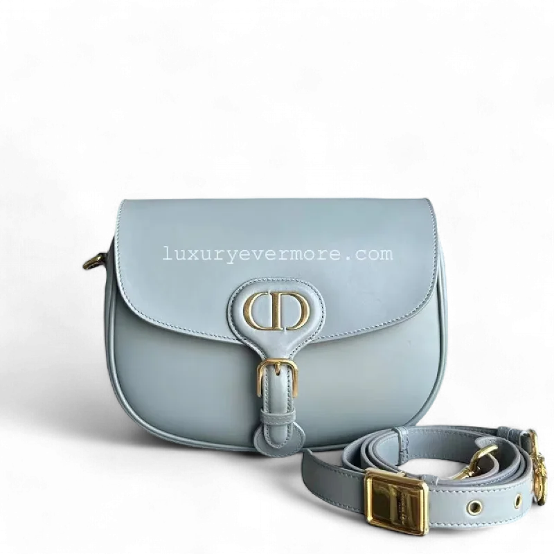 Stylish Christian Dior shoulder bags with a tassel - adorned zipperDior Bobby Medium - Smooth Calfskin Grey Gray Golden Hardware