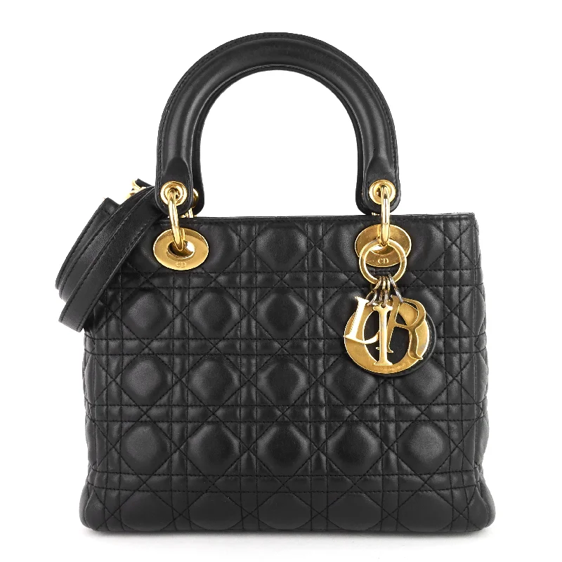 High - fashion Christian Dior bags with a geometric patternLady Dior Medium Cannage Lambskin Bag