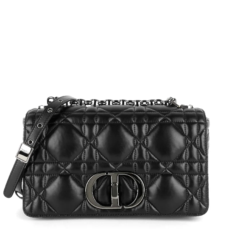 Luxury Christian Dior crossbody bags with a chain - link strapCaro Medium Quilted Macrocannage Calfskin Bag