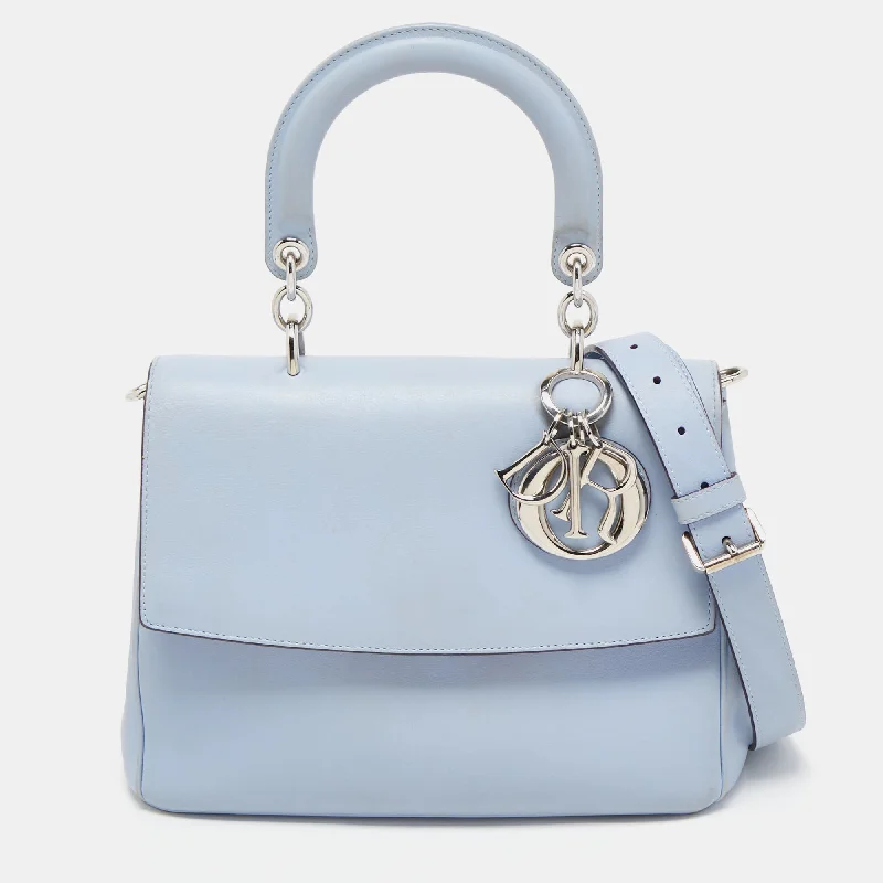 Christian Dior Saddle bags with a studded trim for a bold lookDIOR Blue Leather Small Be  Flap Top Handle Bag