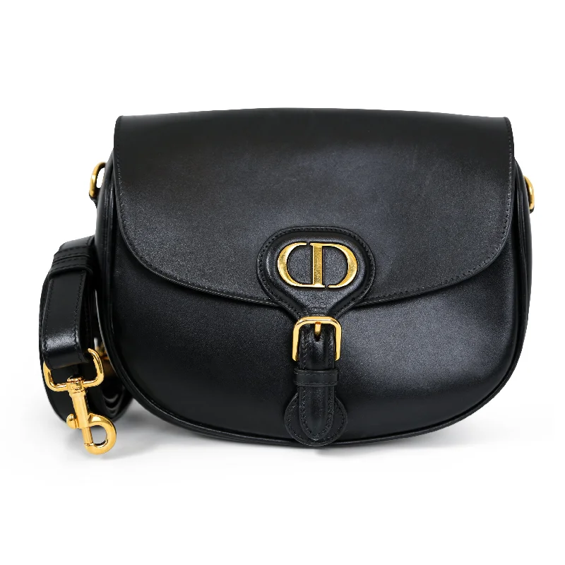 Christian Dior Saddle bags with a patent leather finish for a shiny lookDIOR Bobby Black Medium Cross Body Bag