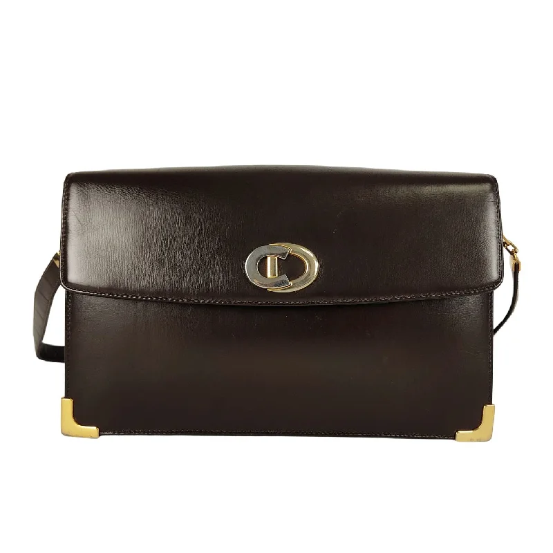 Christian Dior bags with a zip - top closure and multiple compartmentsChristian Dior Christian vintage shoulder bag in brown leather