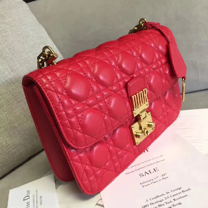 Christian Dior Saddle bags with a patent leather finish for a shiny lookChristian Dioraddict Flap Bag In Red Lambskin