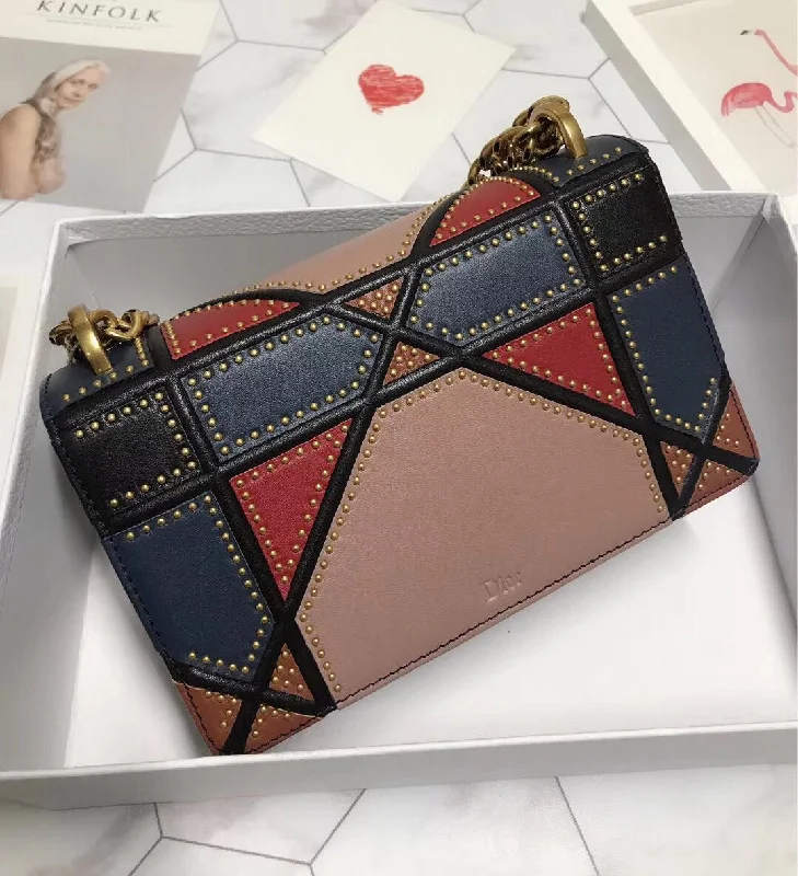 Christian Dior bags with a side - pocket for holding a water bottleChristian Diorama Bag In Multi-coloured Patchwork